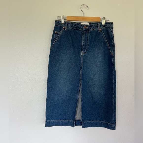 Denim Blue Midi Skirt / FREE PEOPLE size 28 - Picture 4 of 7